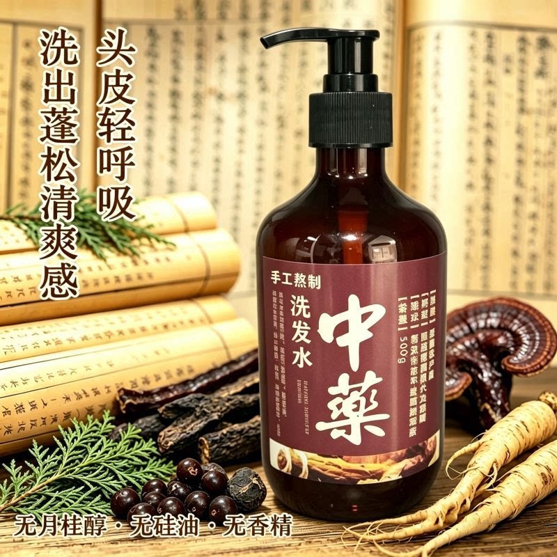 纯手工天然草本侧柏叶无洗发水