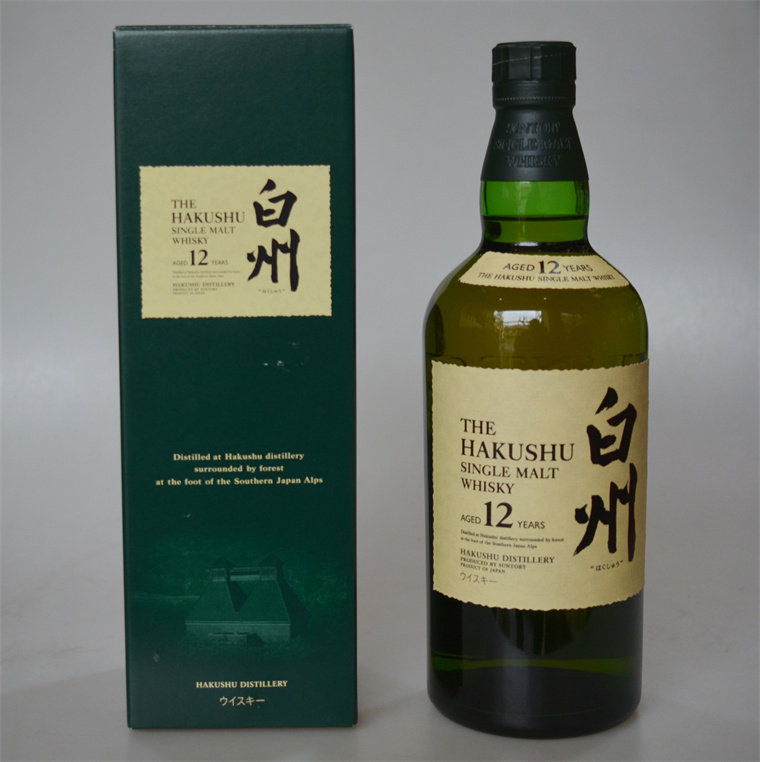 2016年日本三得利白州12年单一麦芽威士忌43度700ml旧版带盒进口