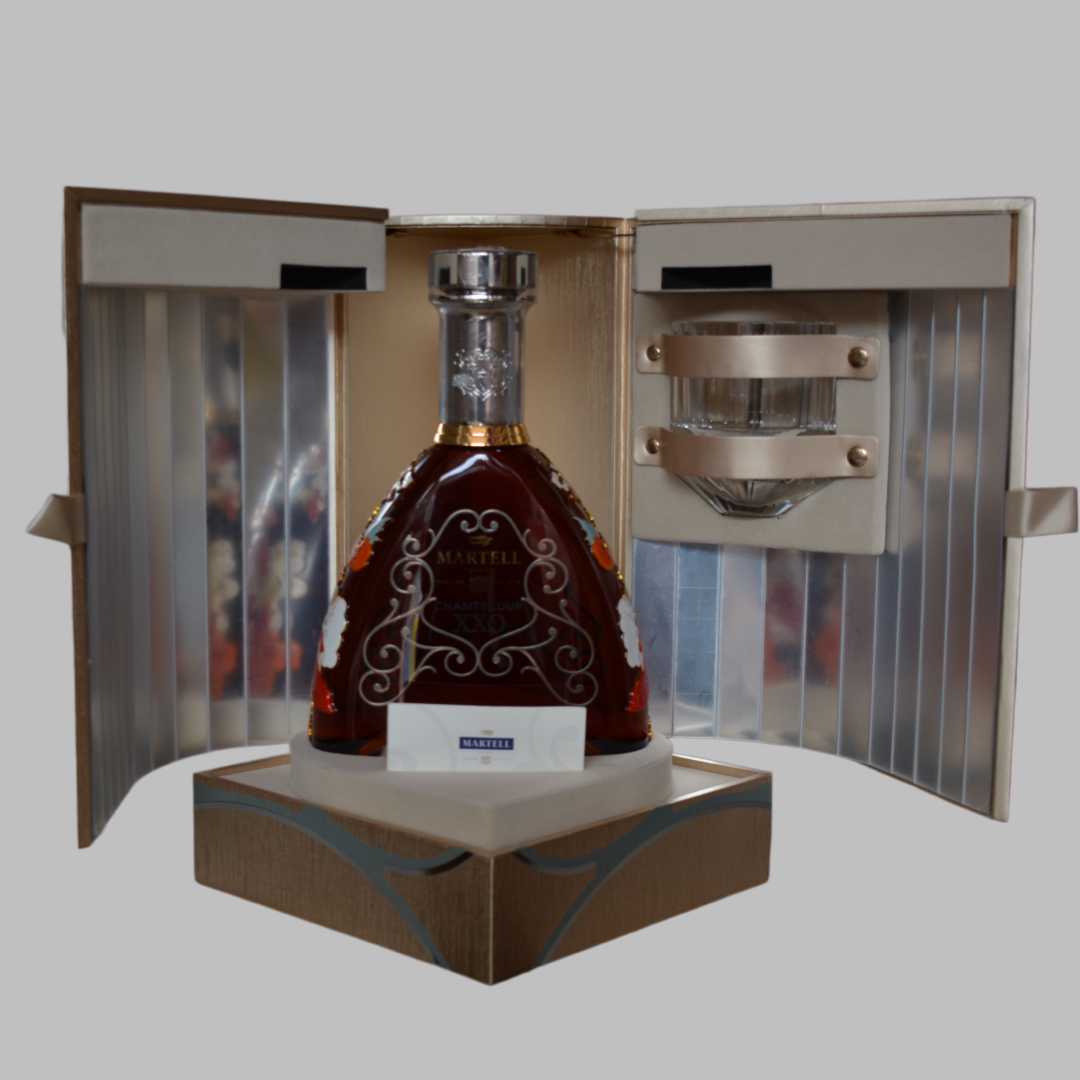 洋酒收藏法国马xxo干邑白兰地珐琅彩特别版+水晶杯礼盒进口