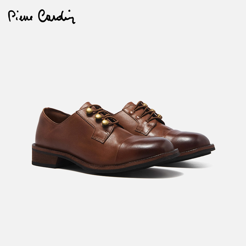 Pierre Cardin/皮尔卡丹女鞋2026春季新款复古水洗牛皮擦色小皮鞋,女鞋,深口单鞋,淘宝优惠券,粉丝福利购,淘宝优惠卷