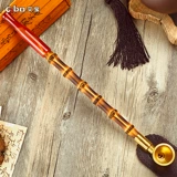 Старомодная латунная длинная бамбуковая агатовая курительная трубка ручной работы, мундштук