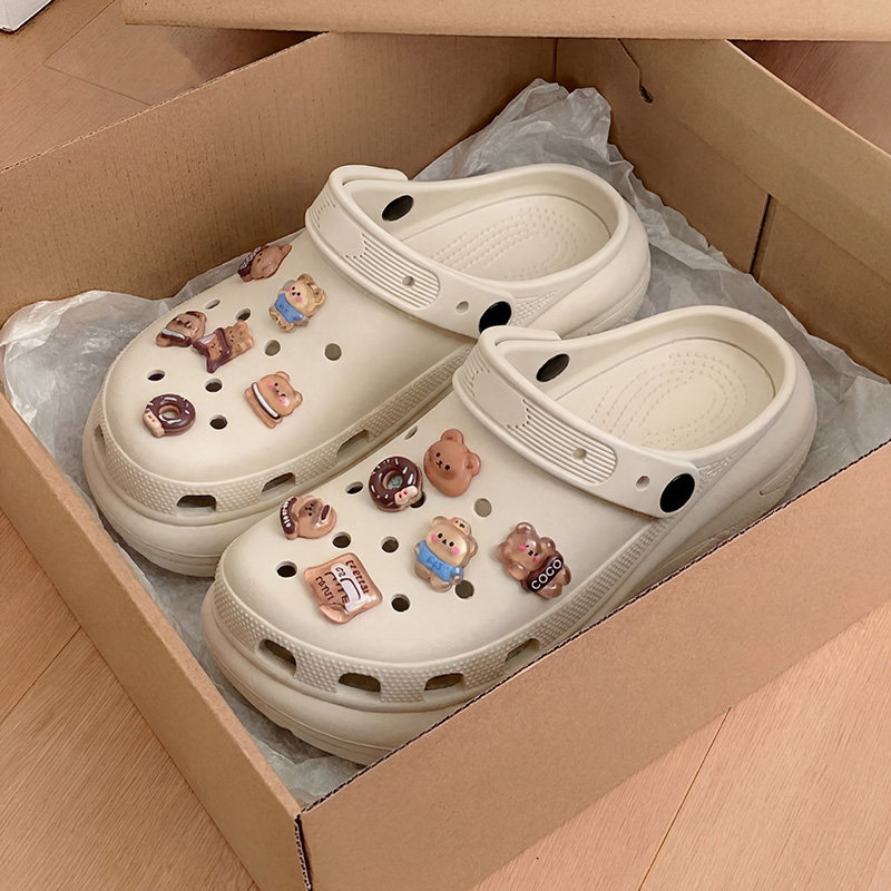 利达妮厚底洞洞鞋女2026新款夏季海边沙滩防滑增高包头凉拖鞋外穿