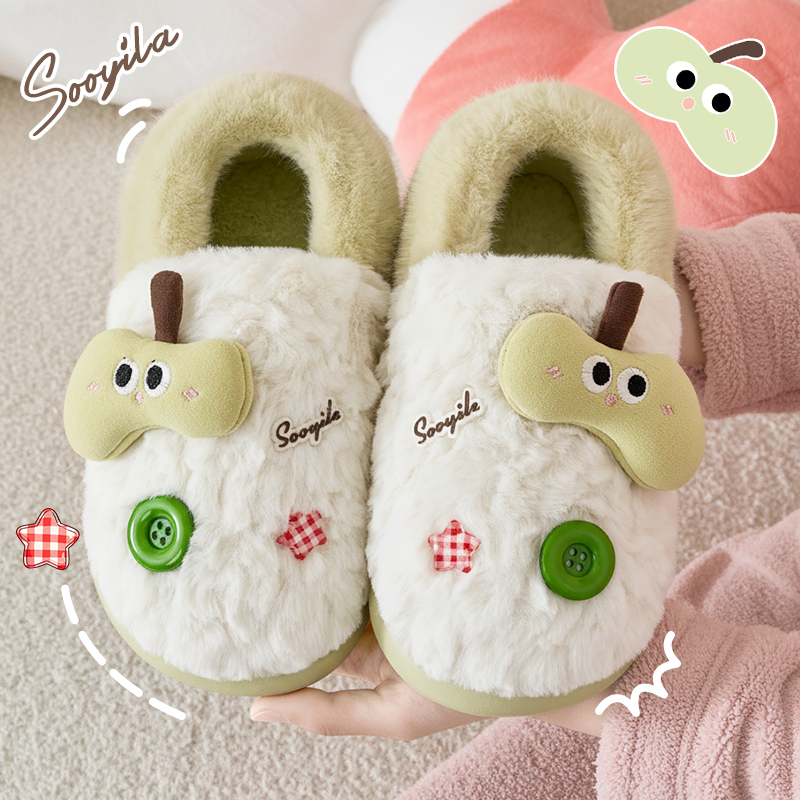 外穿棉拖鞋包跟女2025新款室内家居月子保暖防滑厚底可爱毛绒棉鞋