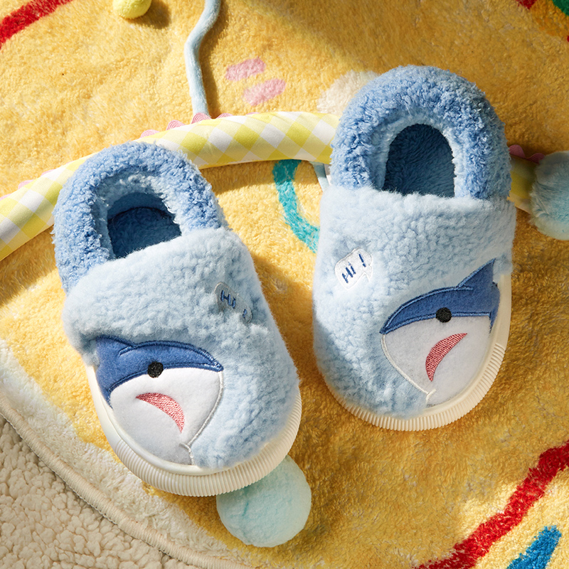 小熊儿童棉拖鞋男童冬季