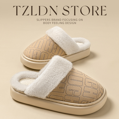 高级感棉拖鞋女秋冬季室内家居男