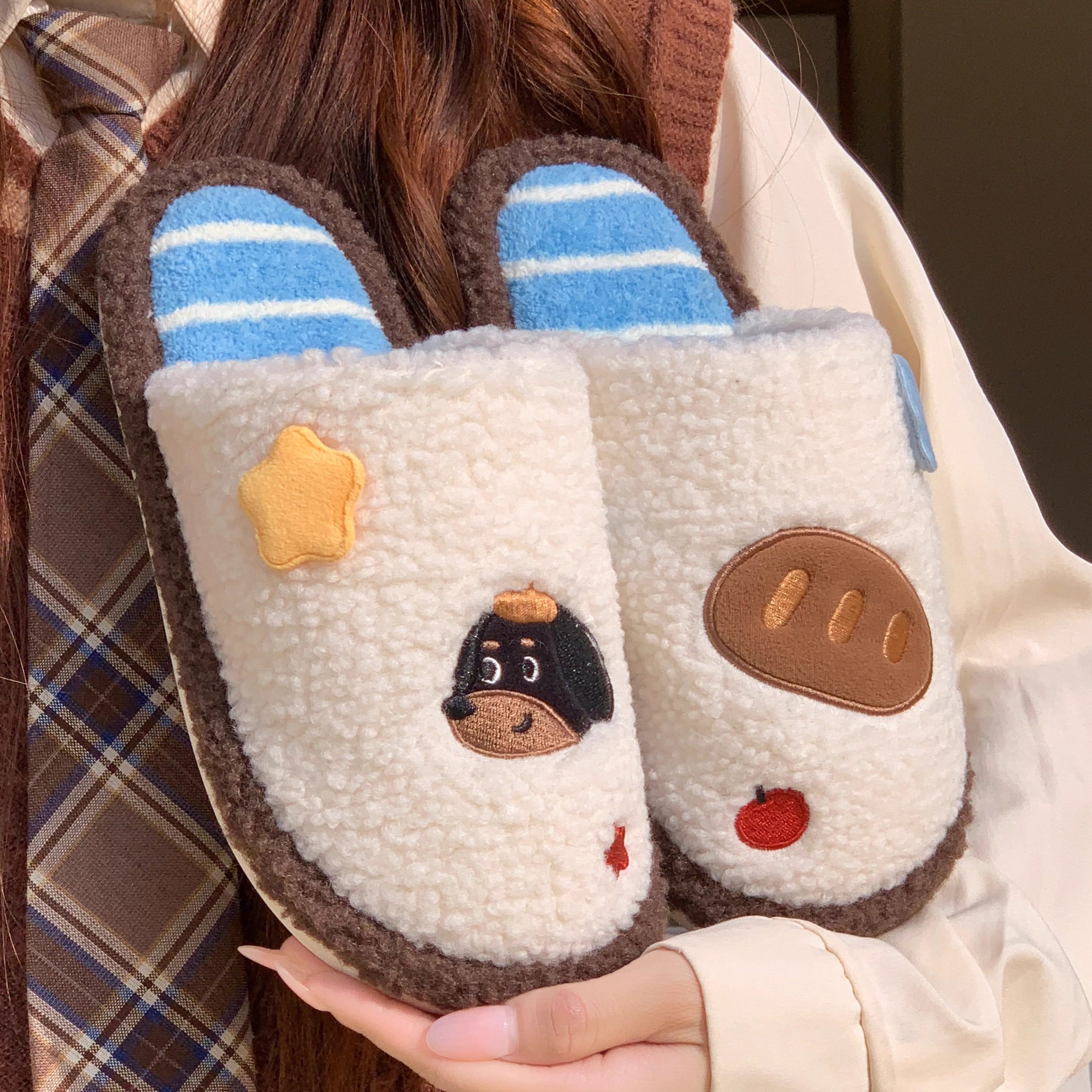 棉拖鞋女2025新款冬家居室内可爱防滑加绒保暖一对情侣毛拖鞋男款