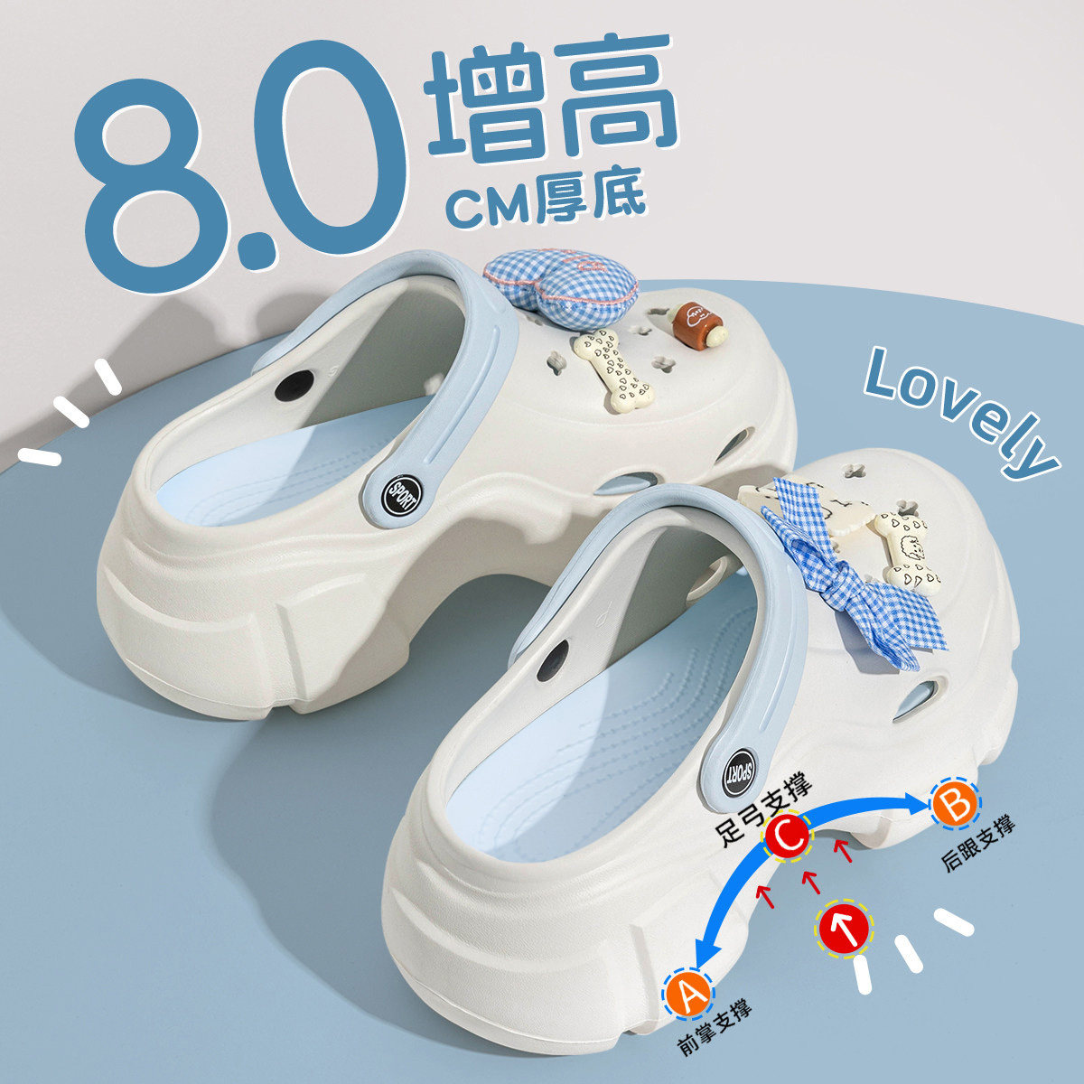 利达妮厚底洞洞鞋女款2026新款夏季外穿增高防滑防臭足弓支撑凉拖