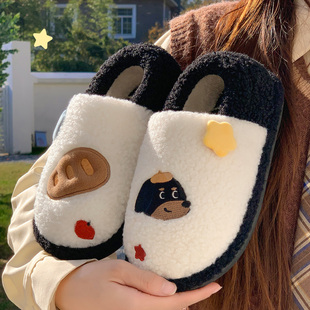 棉拖鞋女款秋冬季2025新款洋气时尚室内家居情侣可爱毛绒拖鞋男款