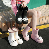 女款 外穿夏时尚 学生成人水鞋 可爱雨鞋 女防水防滑雨靴加绒套鞋 LFY