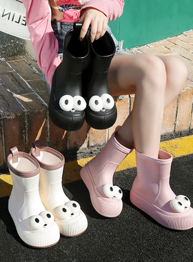 可爱雨鞋女款外穿夏时尚学生成人水鞋女防水防滑雨靴加绒套鞋LFY