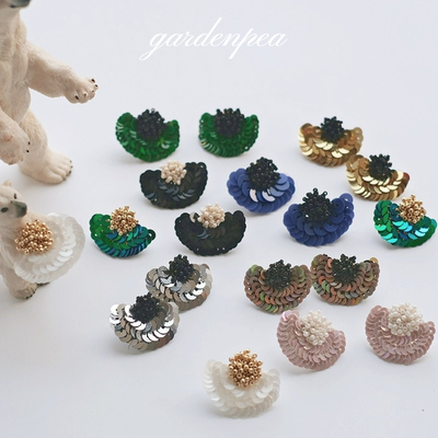 gardenpea亮片女手作耳钉耳夹