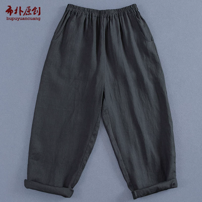 文艺百搭休闲九分裤亚麻