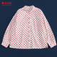 布朴壹旧2026春季 减龄做旧趣味衬衫 款 文艺高密棉米色红波点点衬衫