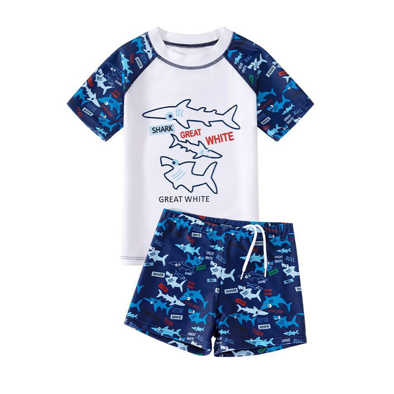 儿童泳衣男童2025新款中小童宝宝速干防晒分体泳衣男孩专业套装备