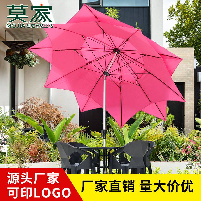 莫家户外遮阳伞花园太阳伞庭院露台伞咖啡厅奶茶店外摆中柱伞使用感如何?