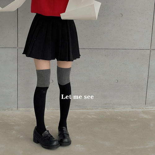 LETMESEE拼接过膝袜