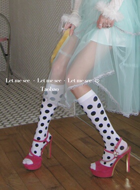 LET ME SEE 原创小众波点小腿袜 甜酷少女彩色中筒印花袜 圆点袜