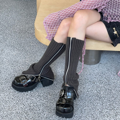 LETMESEE千禧辣妹拉链袜套