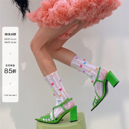 LETMESEE少女蕾丝小蝴蝶堆堆袜