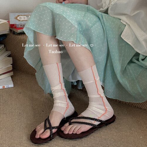 LET ME SEE 芭蕾miu系风袜套女高级感透气防晒腿套踩脚小腿堆堆袜