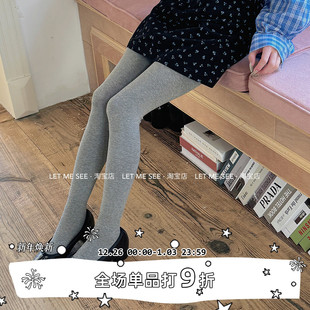 女外穿秋冬加绒加厚保暖不掉档连裤 LET 日系灰色打底裤 SEE 袜