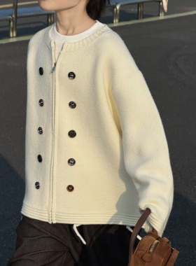 THE LUHAN【墨尔本晴】秋冬氛围纯色针织亲子中大童毛衣开衫25744