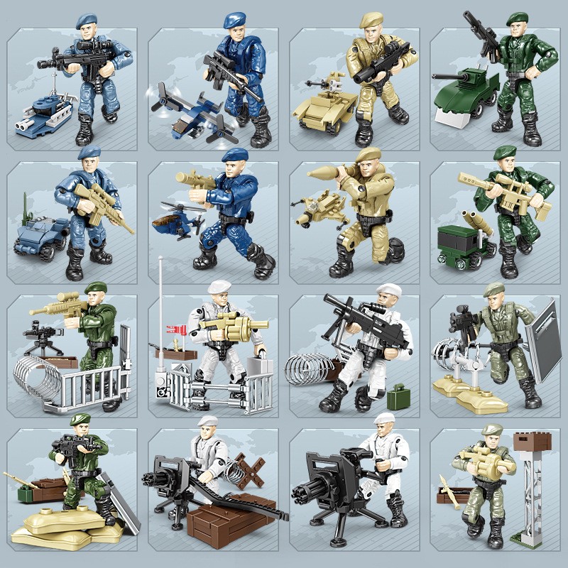 特警积木人偶兵仔玩具特种兵