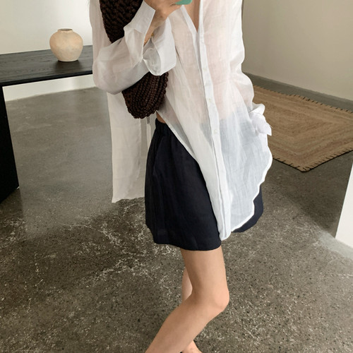 Hand made-26夏上新慵懒风宽松纯色衬衫26178