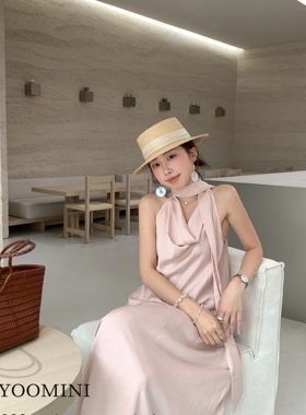 YOOMINI-2026夏上新亭亭玉立·荡领莱赛尔光泽感背心+高Y11345-LY