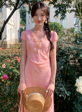 UONE-冰瓷美人清冷优雅提花连衣裙265376