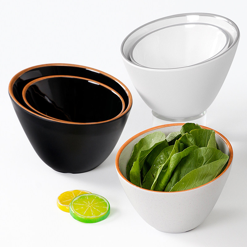 密胺餐具火锅店调料碗瓷塑料斜口蔬菜桶白菜青菜装菜商用