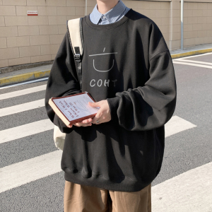 已注册/秋季新黑色圆领大码卫衣男日系打底衫外套 WY5207/P35图片