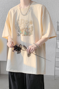 已注册/夏季纯棉卡通印花短袖T恤男大码体恤打底衫DT5963/P25图片