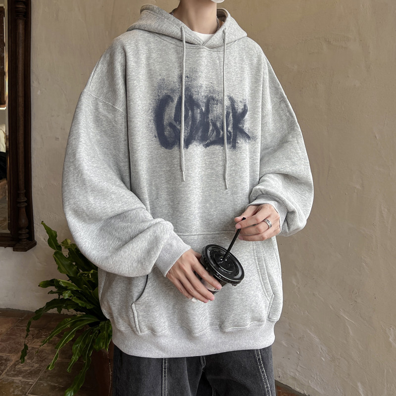 已注册/秋季外景印花男卫衣套头重磅潮流打底衫WY9143/P50加绒P55,男装卫衣,电商B316