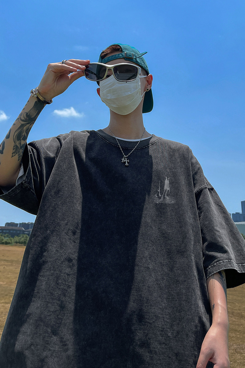 水洗重磅新款百搭舒适短袖T恤男生宽松内搭打底衫体恤DT1328/P35,男装T恤,电商B316