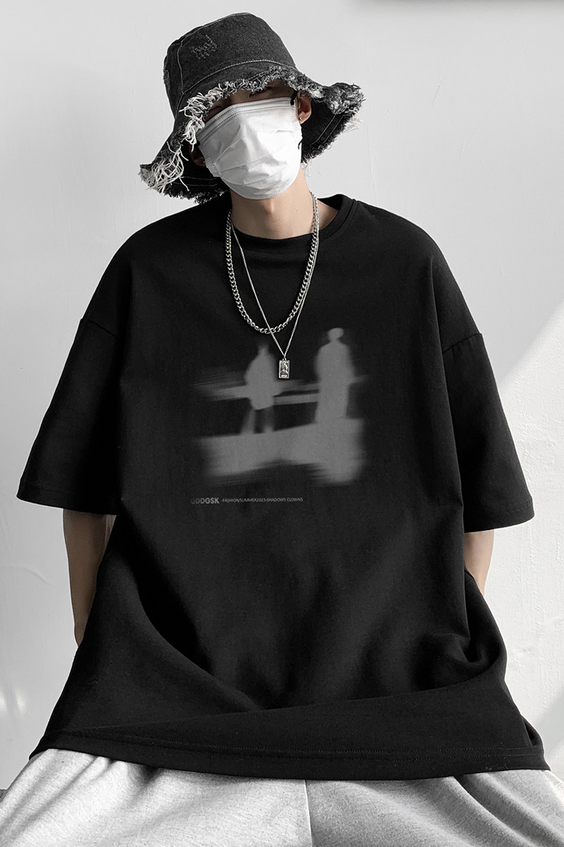 已注册/夏季黑色经典韩版短袖T恤男大码体恤打底衫DT8825/P25,男装T恤,电商B316