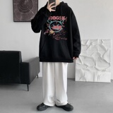 已注册/秋季印花连帽卫衣男港风ins外套宽松打底衫WY7386/P40，男装卫衣，电商B316