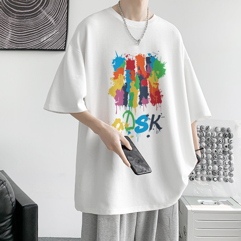 已注册/重磅新夏季印花短袖T恤圆领荧光绿流行体恤DT3111/P25,男装T恤,电商B316