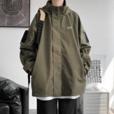 秋冬连帽冲锋衣男夹克工装外套大码防水JK8363/P100加棉P120，男装夹克，电商B316