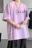 已注册/夏季紫色英文印花短袖T恤打底衫大码男体恤DT3564/P25，男装T恤，电商B316