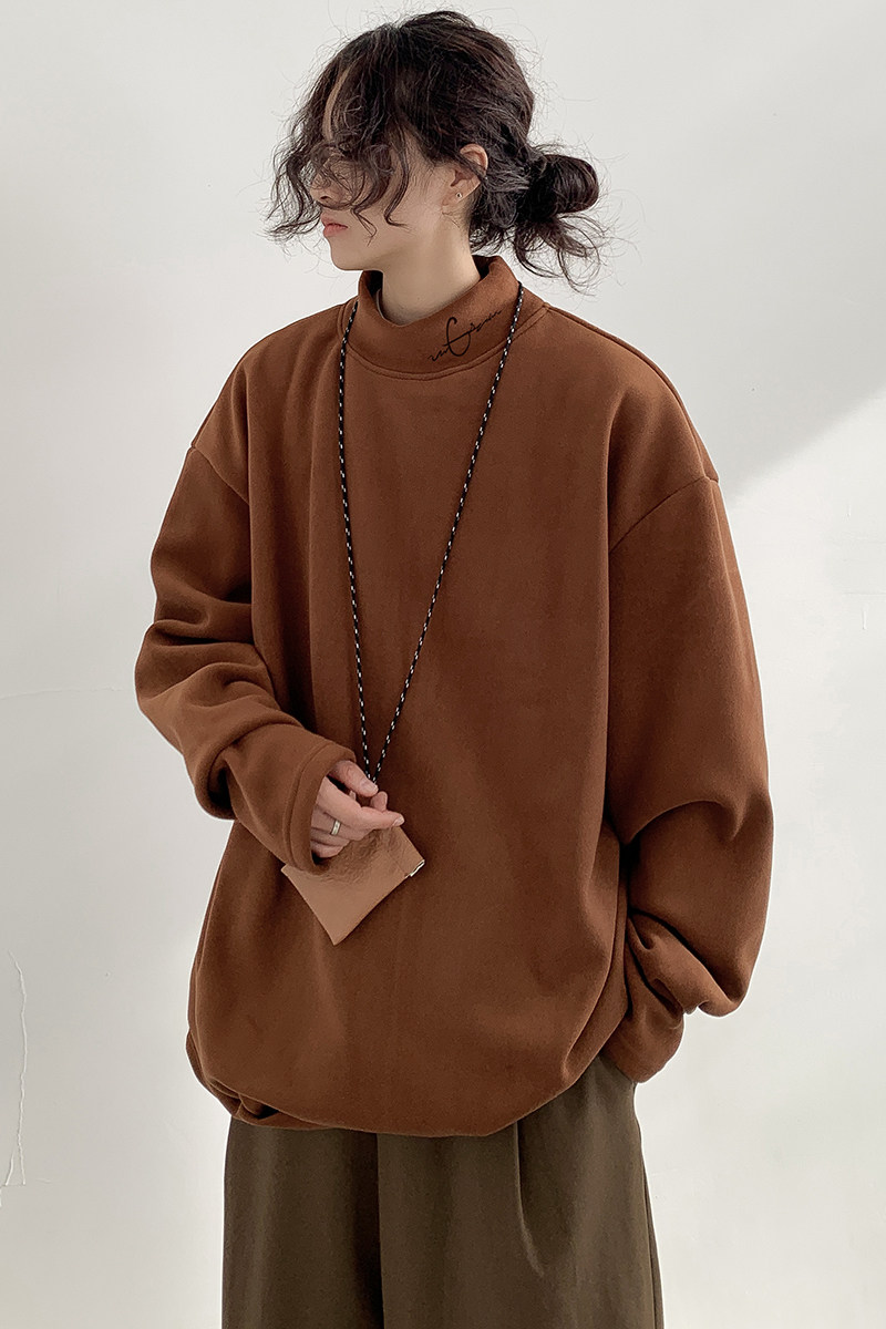 已注册/秋冬季ins潮流百搭中领卫衣男生宽松大码打底衫WY9597/P28,男装卫衣,电商B316