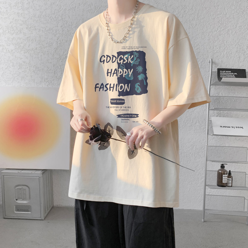 已注册/夏季新潮牌印花短袖T恤大码男生港风打底衫DT3522/P25,男装T恤,电商B316