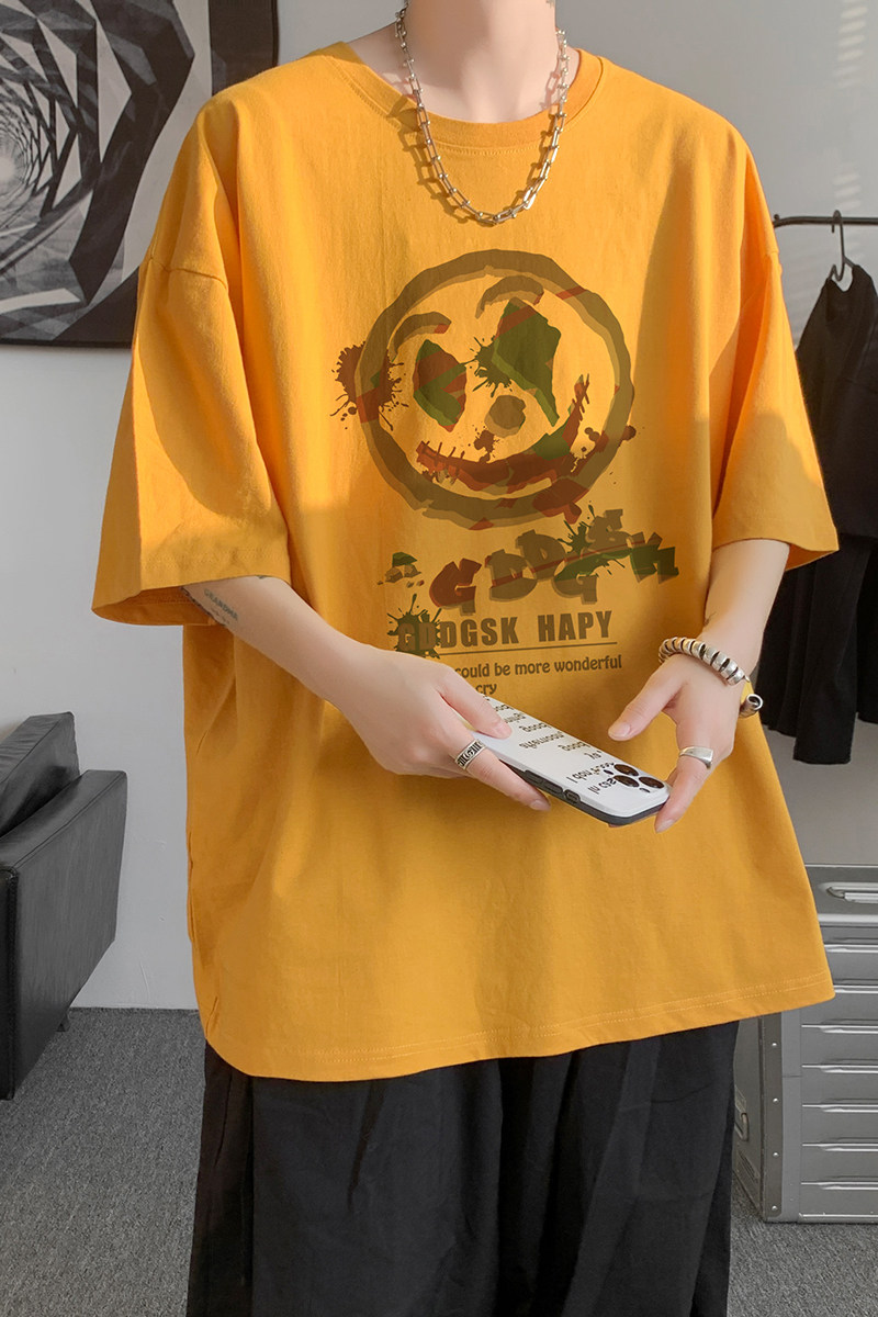 已注册/夏季暗黑情侣印花短袖T恤男宽松体恤打底衫DT8847/P25,男装T恤,电商B316