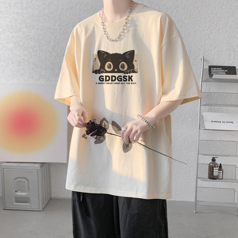 已注册/夏季内景纯棉潮牌宽松短袖T恤男圆领体恤衫DT9648/P25,男装T恤,电商B316