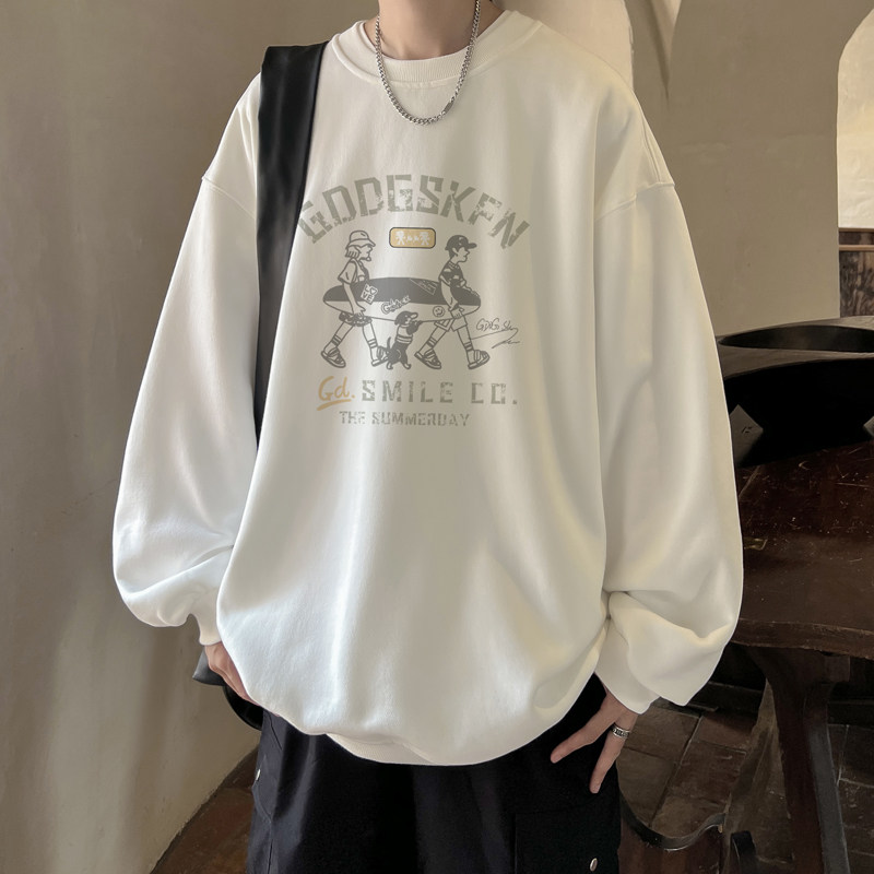 已注册/华棉秋季潮流宽松卫衣男圆领打底衫宽松外套WY1560/P35，男装卫衣，电商B316