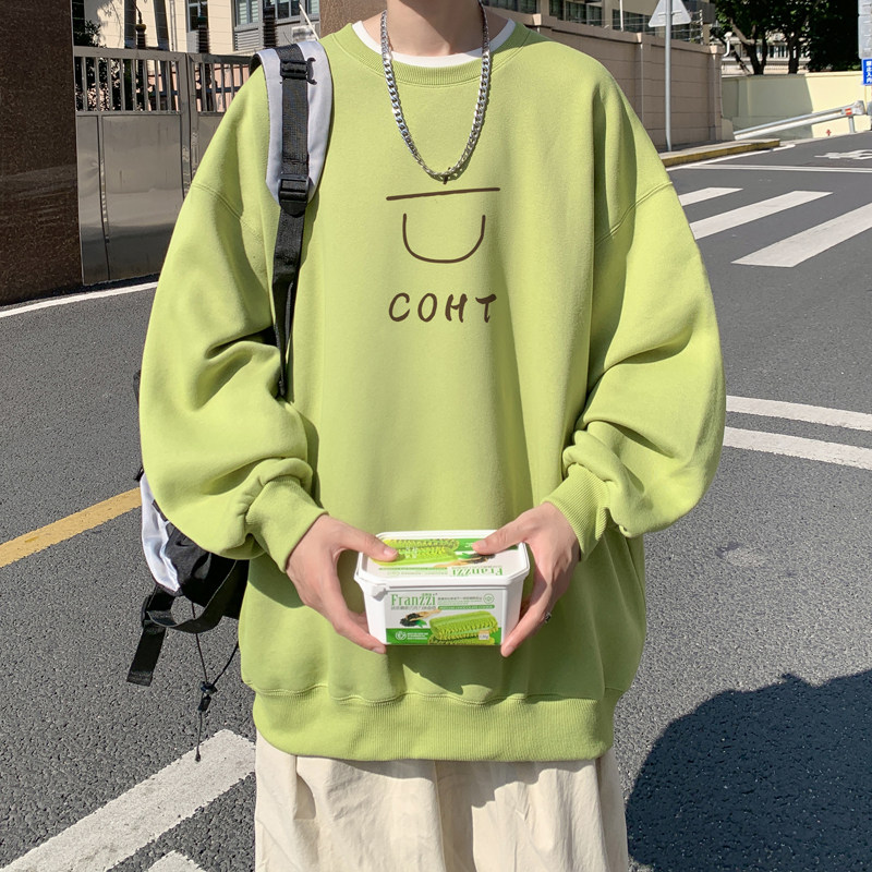 已注册/秋季新百搭白色圆领卫衣男宽松休闲打底衫WY5207/P35,男装卫衣,电商B316