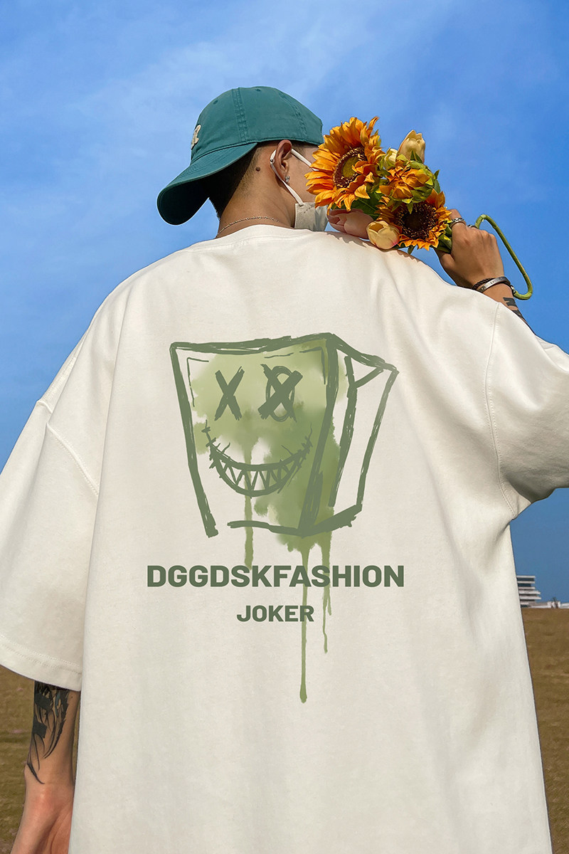 已注册/夏季潮牌复古印花短袖T恤男宽松体恤打底衫DT7760/P25,男装T恤,电商B316
