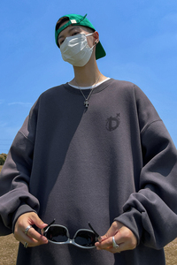 已注册/华棉秋季美式潮流圆领大码卫衣男生宽松打底衫 WY9215/P35图片