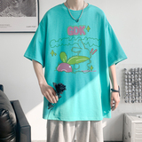 已注册/重磅新夏季荧光绿色兔子印花短袖T恤男体恤DT0003/P25，男装T恤，电商B316
