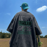 水洗重磅新款咖啡色复古潮牌短袖T恤男宽松打底衫体恤DT6632/P35，男装T恤，电商B316